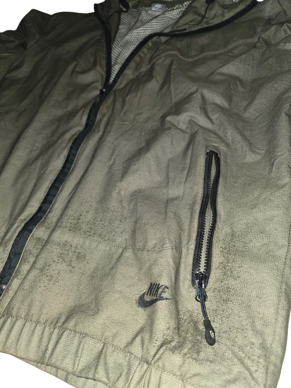 Nike Men’s Olive Green Hooded Windbreaker Jacket